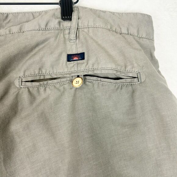 Faherty Men's Linen Cotton Shorts Size 40 Flat Front 9.5" Inseam Gray/Beige - Picture 3 of 6